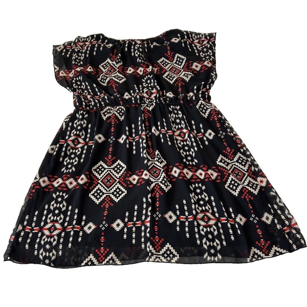 Sweet Storm Women’s Dress Size 20W Black Aztec Boho Lined Flowy Elastic Waist - Picture 2 of 7